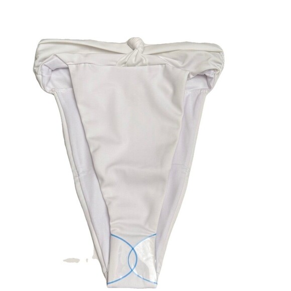 ASOS Women's US Size 4 White Knot Front High Leg High Waist Bikini Bottom NWT - Picture 1 of 6